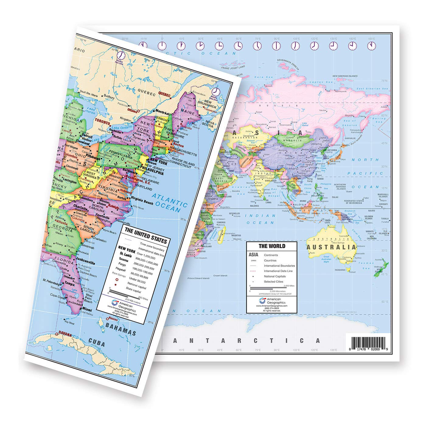 Amazon | US and World Desk Map (13